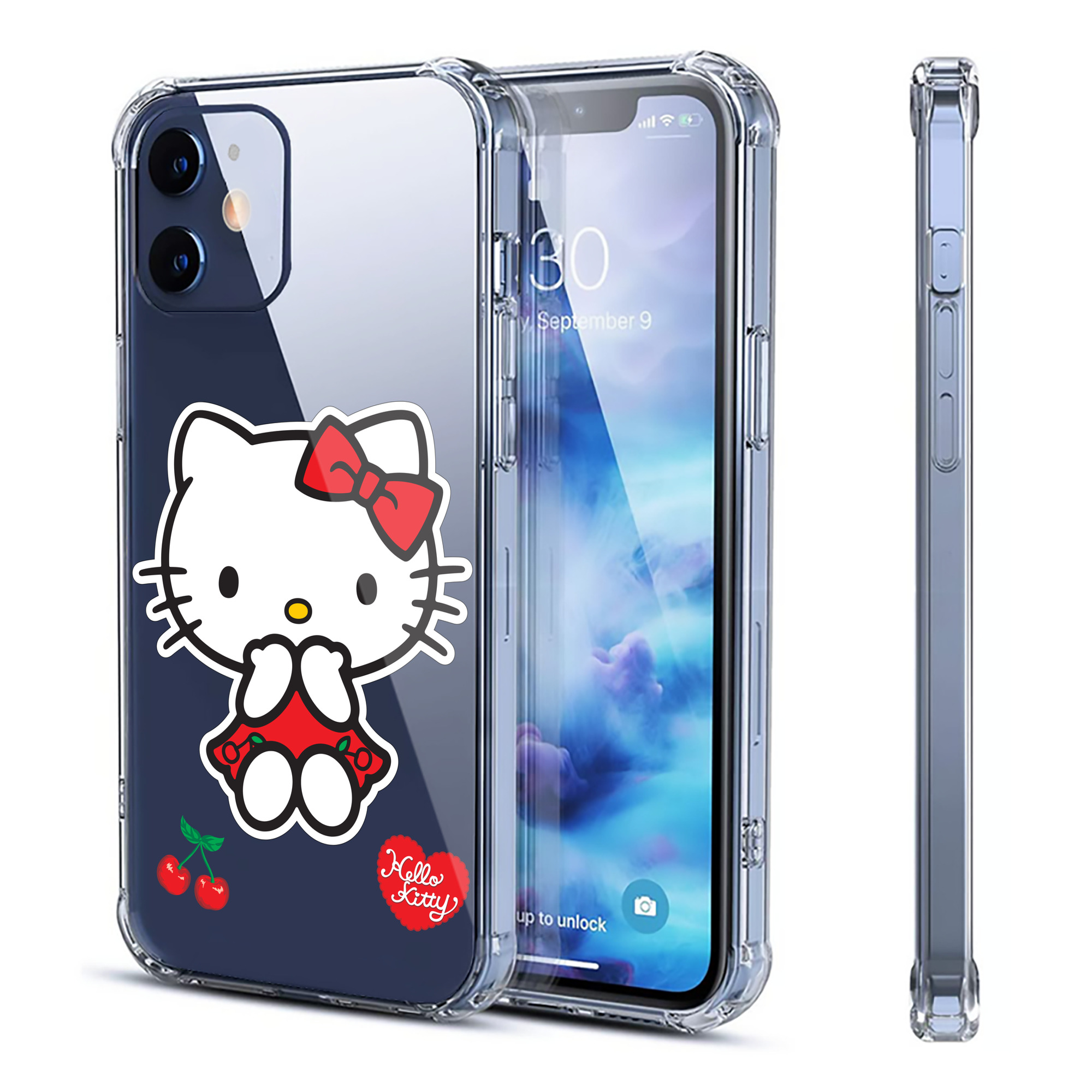 （画像用） Hello Kitty ハローキティ 【iPhone 12シリーズ対応】透明スマホケース（クリアソフトケース）